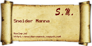 Sneider Manna névjegykártya